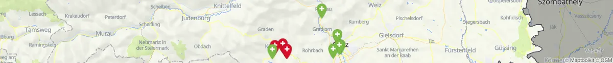 Kartenansicht für Apotheken-Notdienste in der Nähe von Bärnbach (Voitsberg, Steiermark)